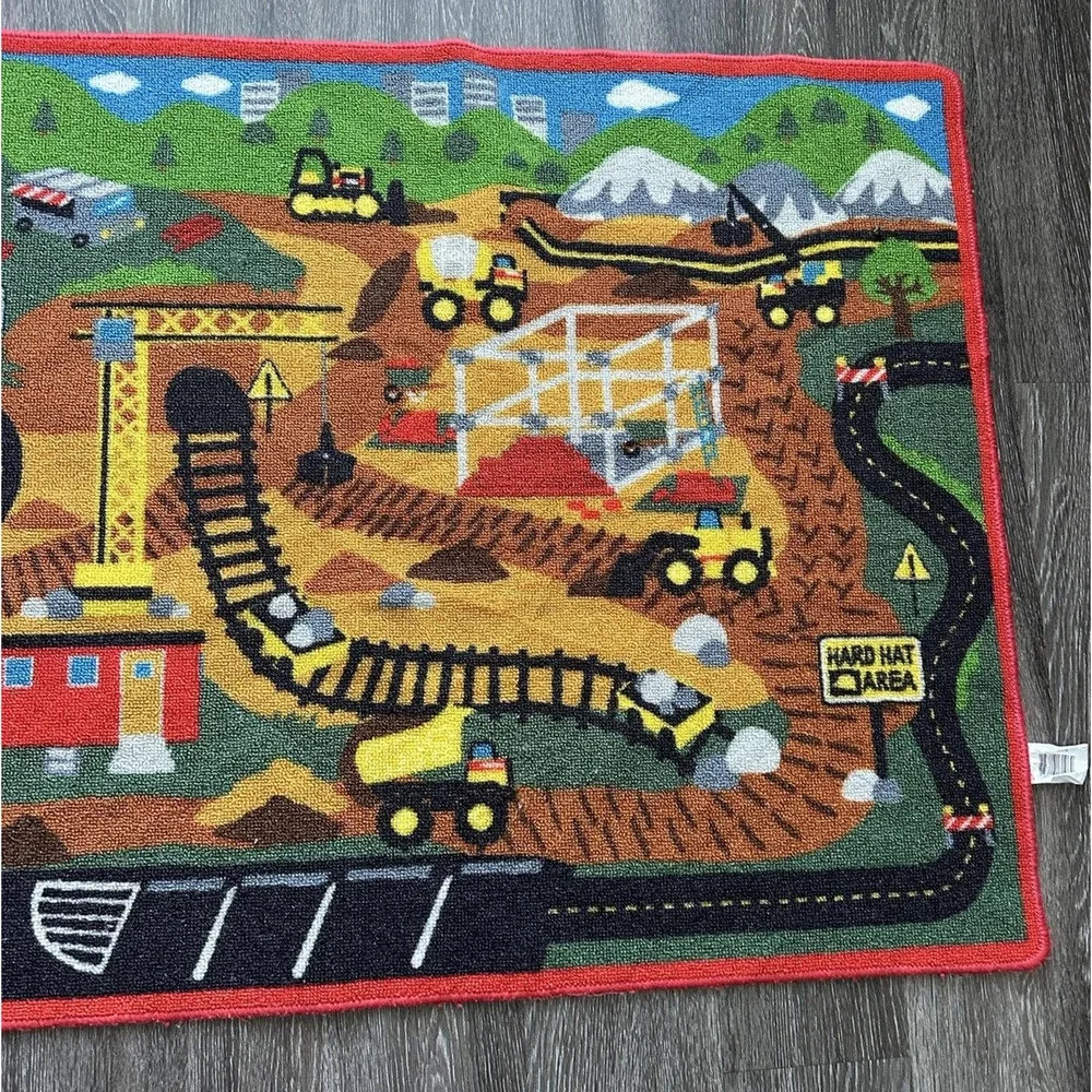 Tonka Gravel Pit Kids Accent Rug Play Mat 44x31 Multicolor Tufted 2012